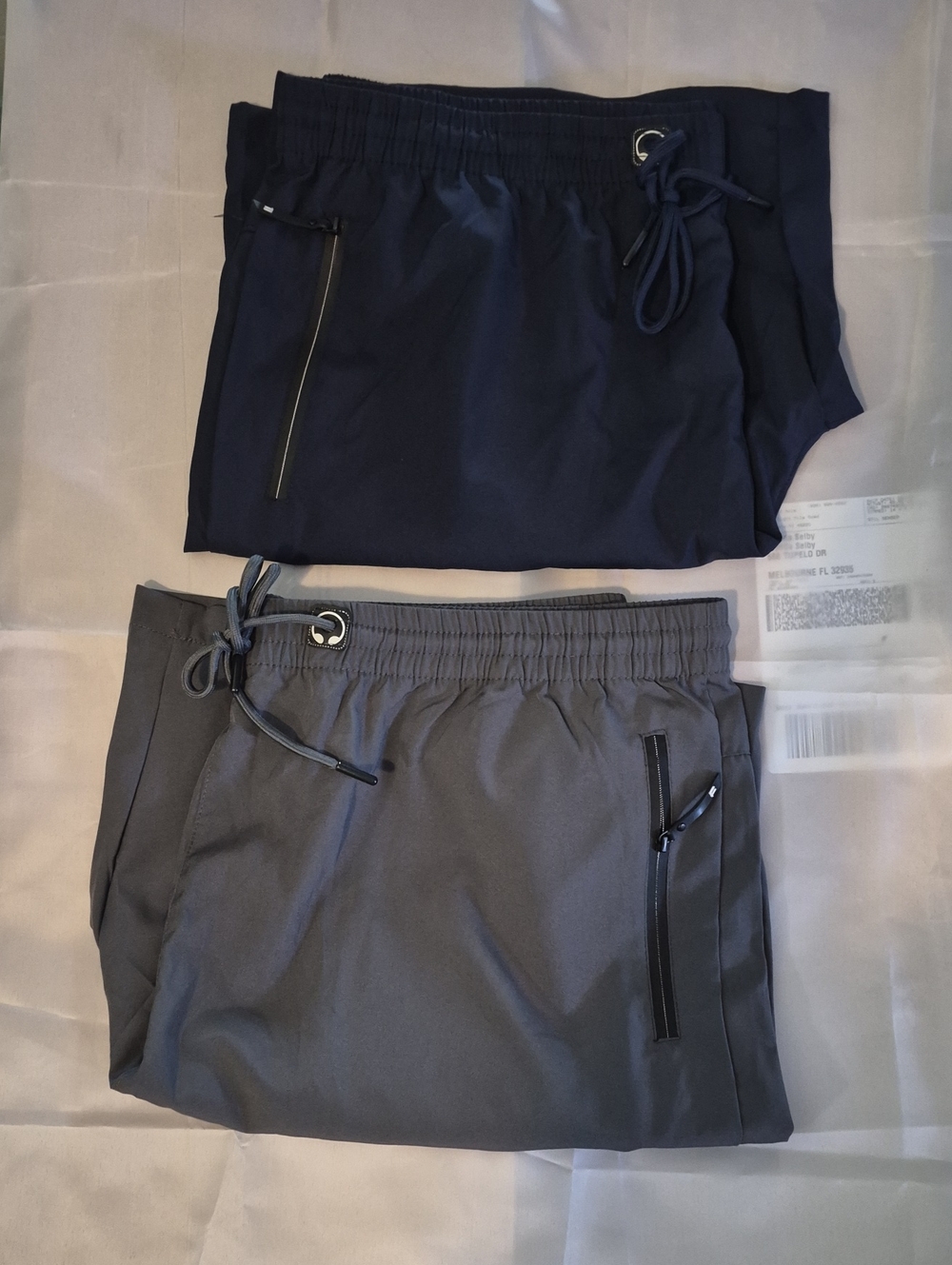 Men 2XL Elastic Waist Active Shorts - Navy and Gray